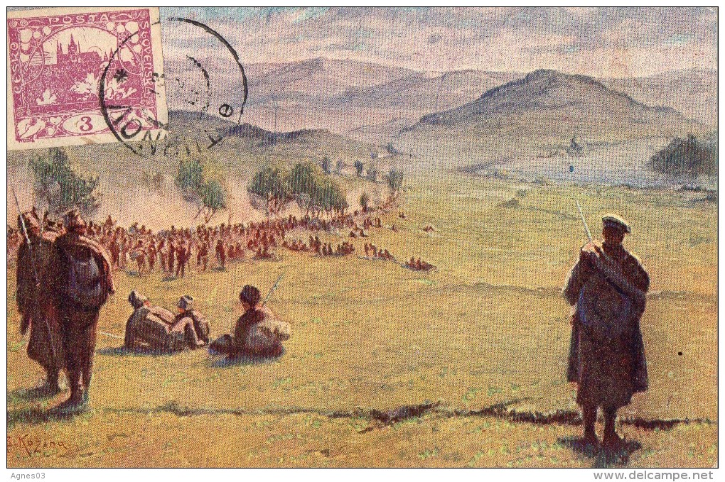 Légionnaires dans les monts Carpates 1915 dessin